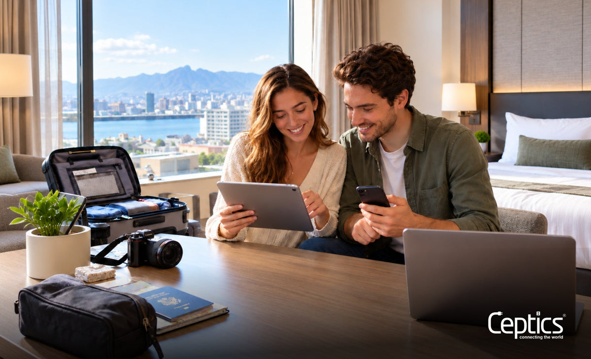 Travel Tech Setup for Couples or Families Sharing Devices