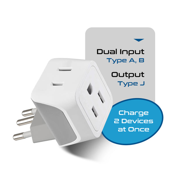 Switzerland Travel Adapter - Type J - Ultra Compact (CT-11A, 3 Pack)
