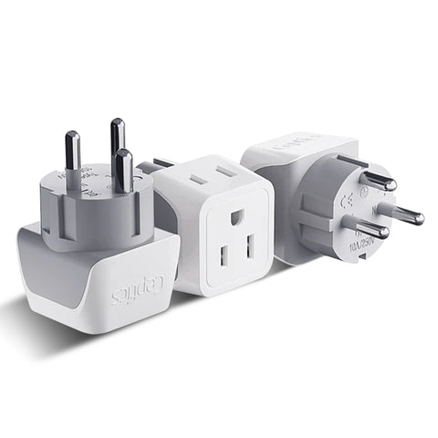 Denmark Travel Adapter - Type K - Ultra Compact (CT-20 ,3 PACK)