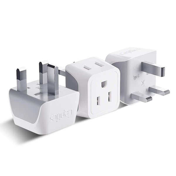 Shop type G plug adapter by Ceptics 2 in 1 Input US to UK Plug Adapter