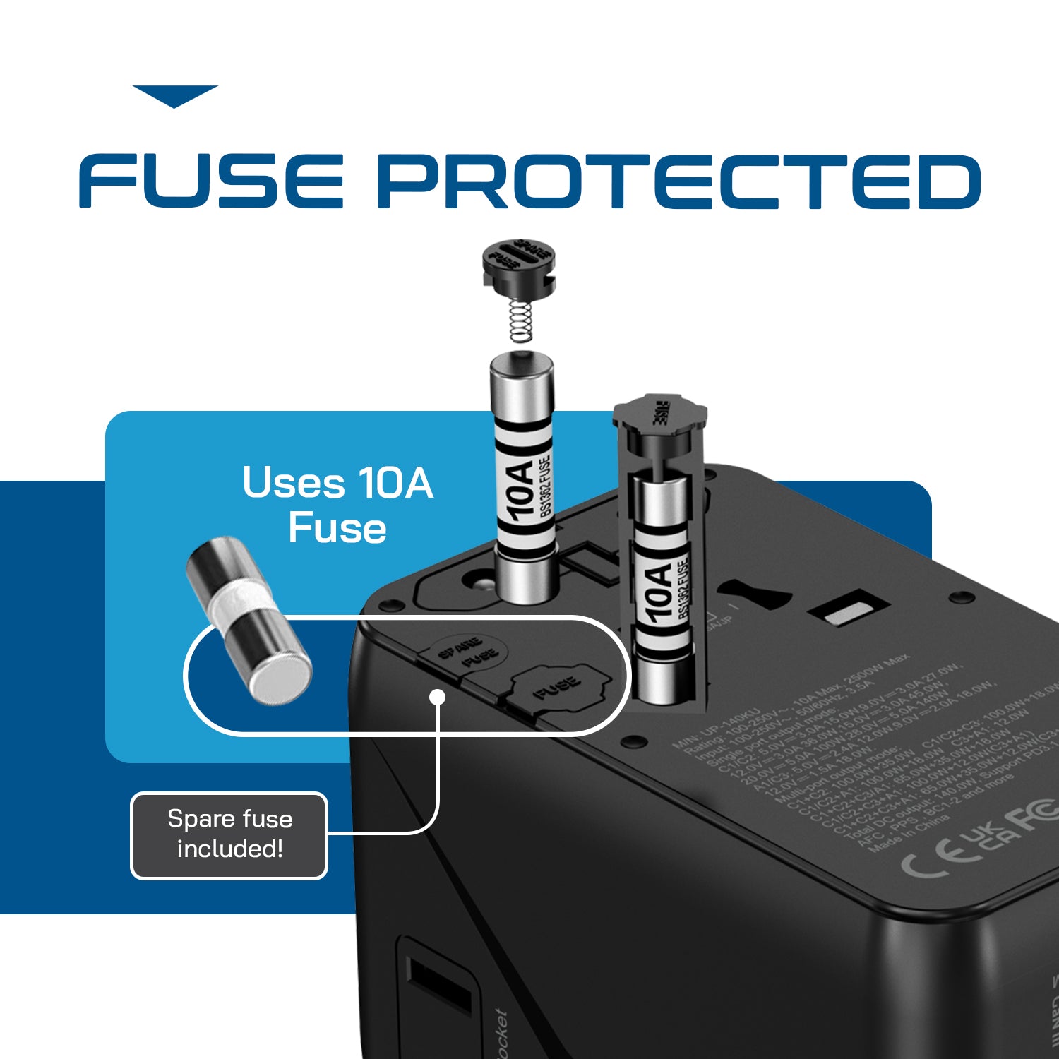 140W Universal Travel Adapter - 3 USB-C, 1 USB-A, Universal and USA/JP socket - (UP-140KU)