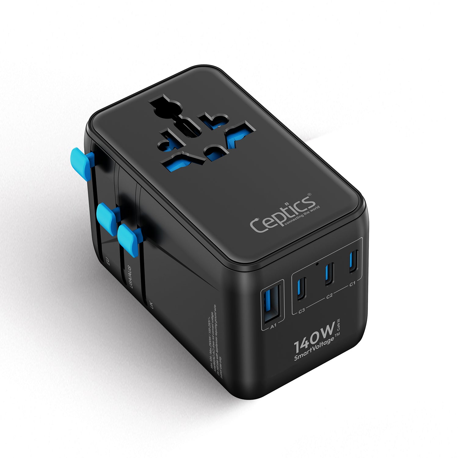140W Universal Travel Adapter - 3 USB-C, 1 USB-A, Universal and USA/JP socket - (UP-140KU)