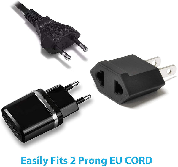 Europe Asia to USA Plug Adapter - Non-Grounded (UP-6US-12US)