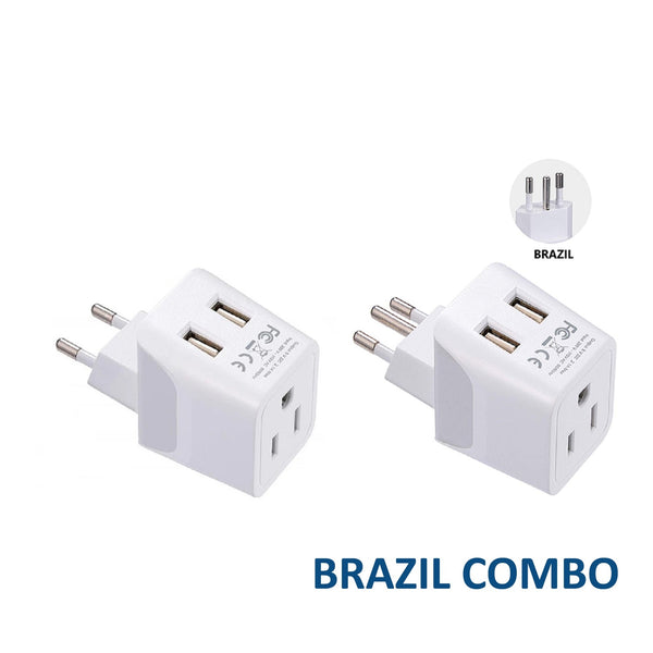 Shop Europe Adaptor & Brazil Plug Adapter Combo Ceptics