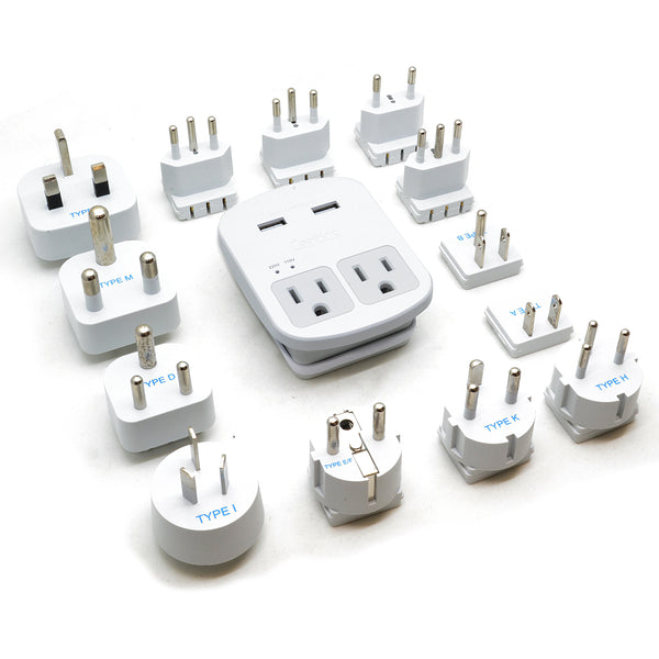 Universal Travel Adapter Kit with USB Ports