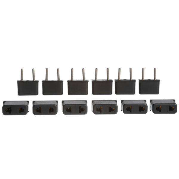 USA / N. America to Europe Travel Adapter - Non-Grounded (UP-12AE, 12 Pack)