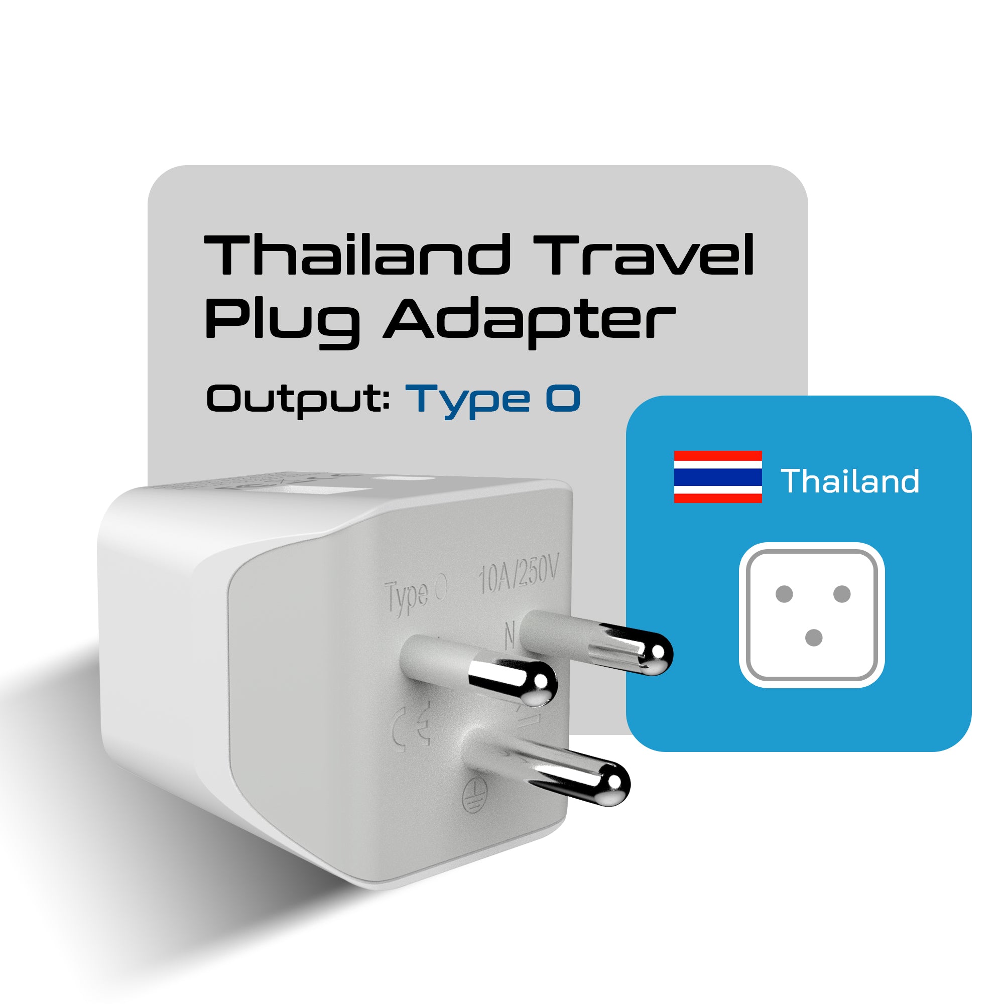 Thailand Travel Adapter - Type O - Dual USB (CTU-18)