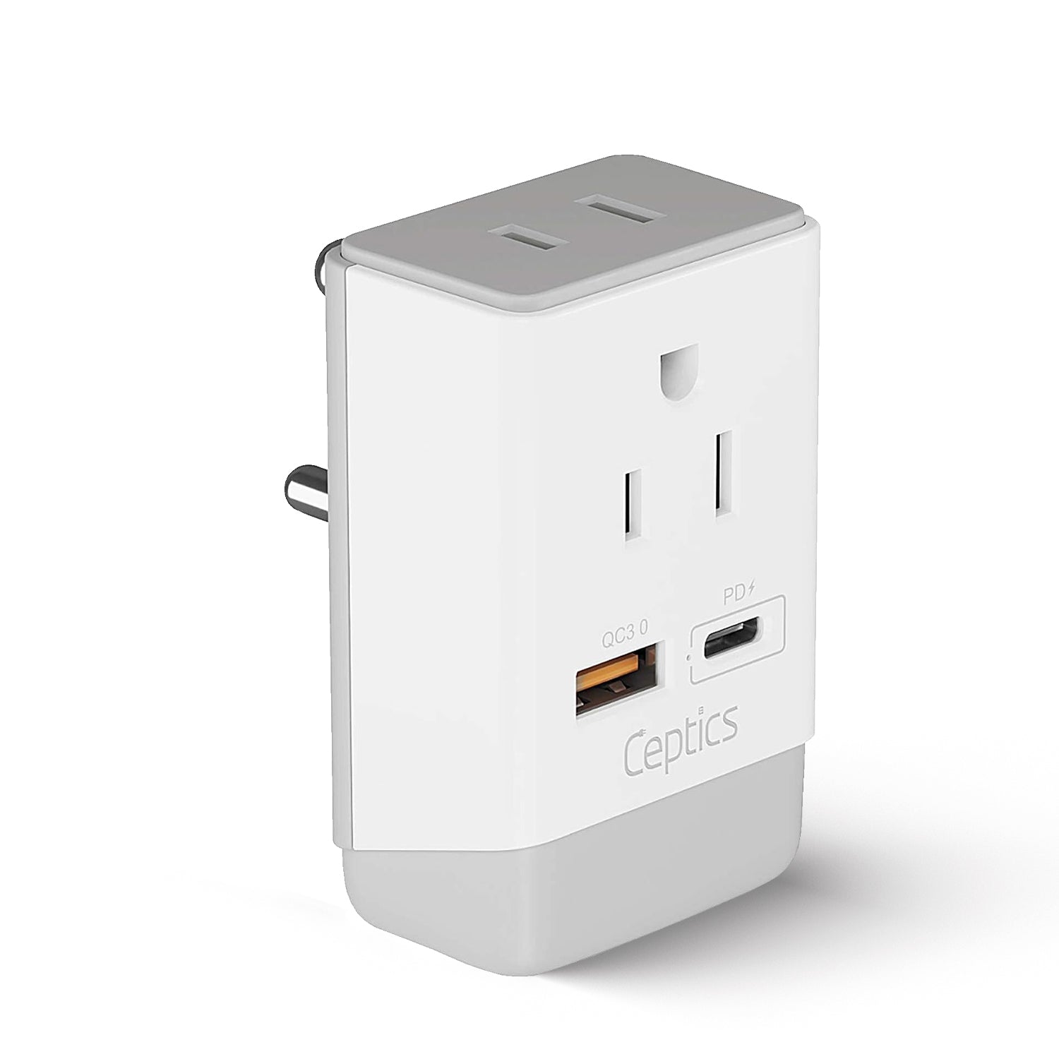 European Travel Adapter | Type C - USB-A & USB-C Ports + 2 USA Outlet (AP-9C)