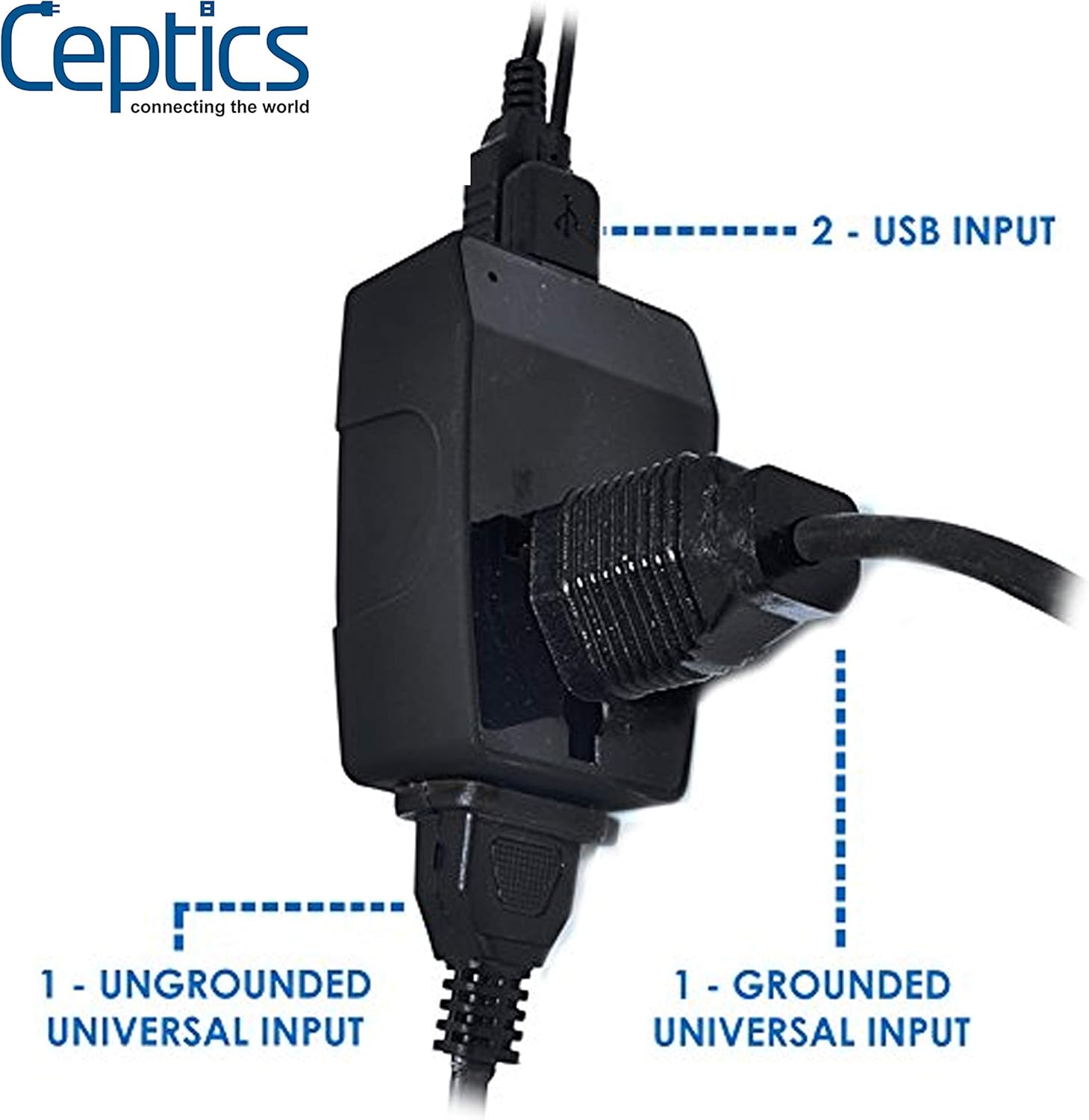 European Travel Adapter - Type C - 4 in 1 - 2 USB Ports (GP4-9C)