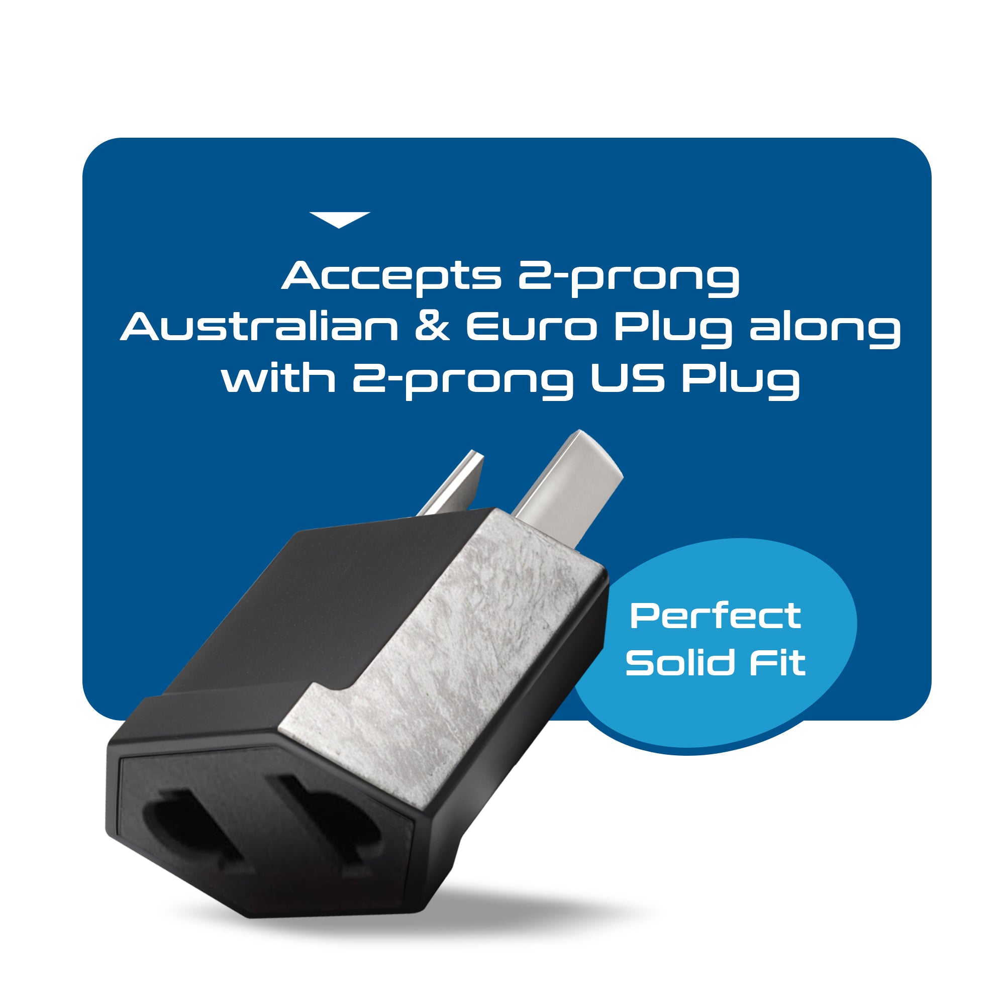 USA to Australia/China Plug Adapter - Non-Grounded (UP-6AU-12AU)