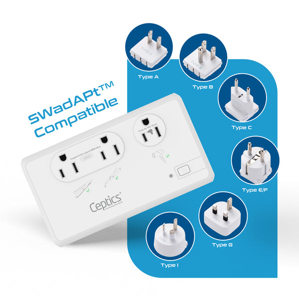 2000W Travel Voltage Converter 4 USB 220V to 110V (LXC2000) Ceptics