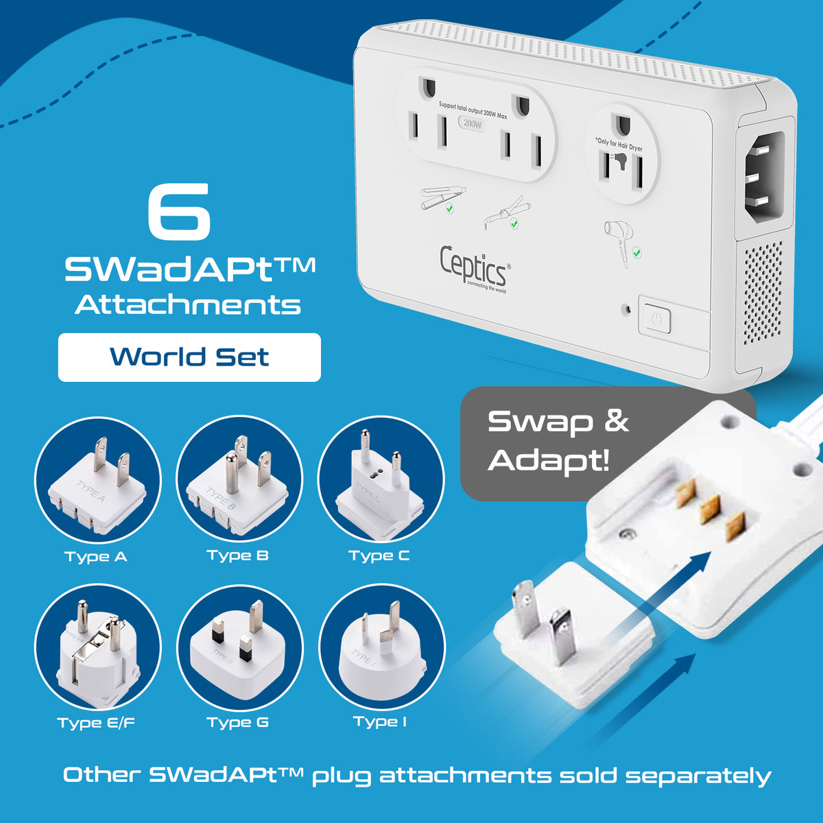 2000W Travel Voltage Converter - 4 USB | 220V to 110V (LX-C2000)