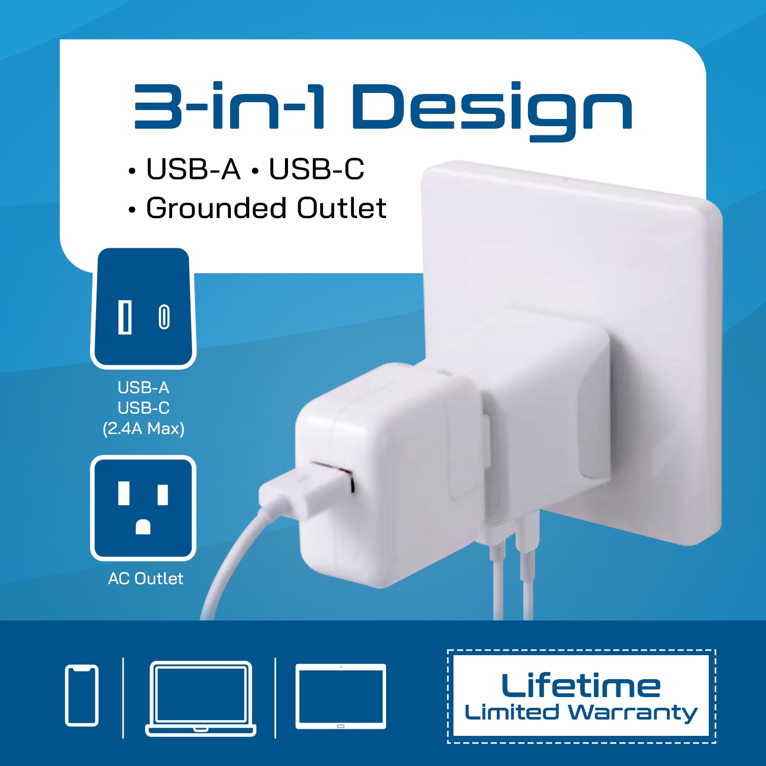Switzerland Travel Adapter Plug Combo - Type J, C | USB-A + USB-C – Swiss Combo (CTU-9C-11A)