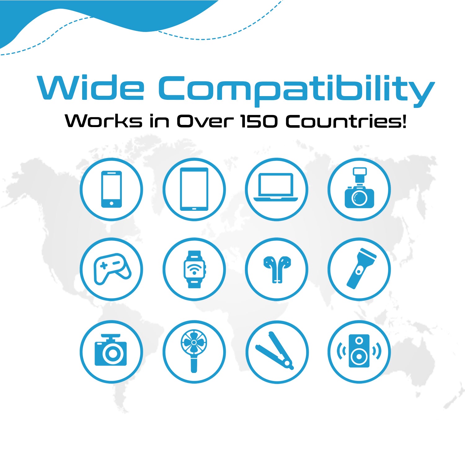 65W World Travel Adapter 3 USB Ports PD 3.0 Ultra Compact Charger (NANFUSE-WS)