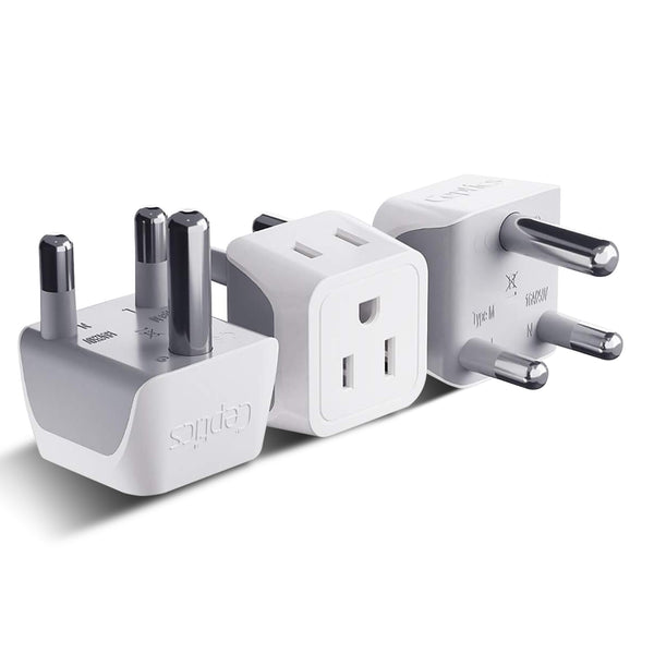 South Africa Travel Adapter - Type M - Ultra Compact (CT-10L, 3 Pack)