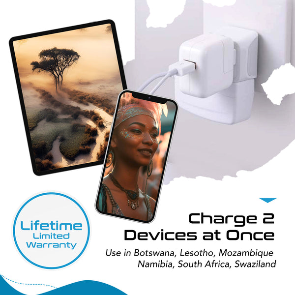 South Africa Travel Adapter - Type M - Ultra Compact (CT-10L, 3 Pack)