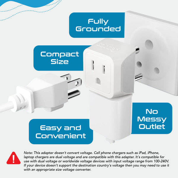 Shop Plug Adapter for India, Nepal, & More US to India Converter Plug