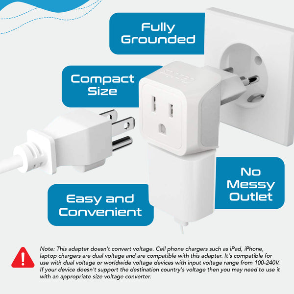 Switzerland Travel Adapter - Type J - Ultra Compact (CT-11A, 3 Pack)