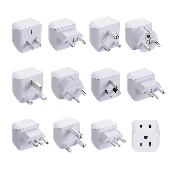 International Travel Adapter Plug Set - 11 pcs (CT-11PK ) - 2in1 Compact