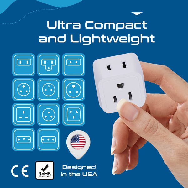 International Travel Adapter Plug Set - 11 pcs (CT-11PK ) - 2in1 Compact