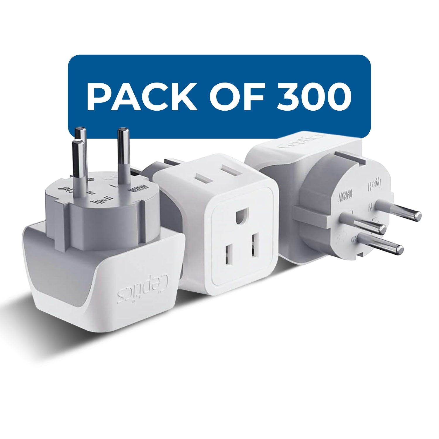 Israel, Palestine Travel Adapter - Type H - Ultra Compact (CT-14, 3 Pack)