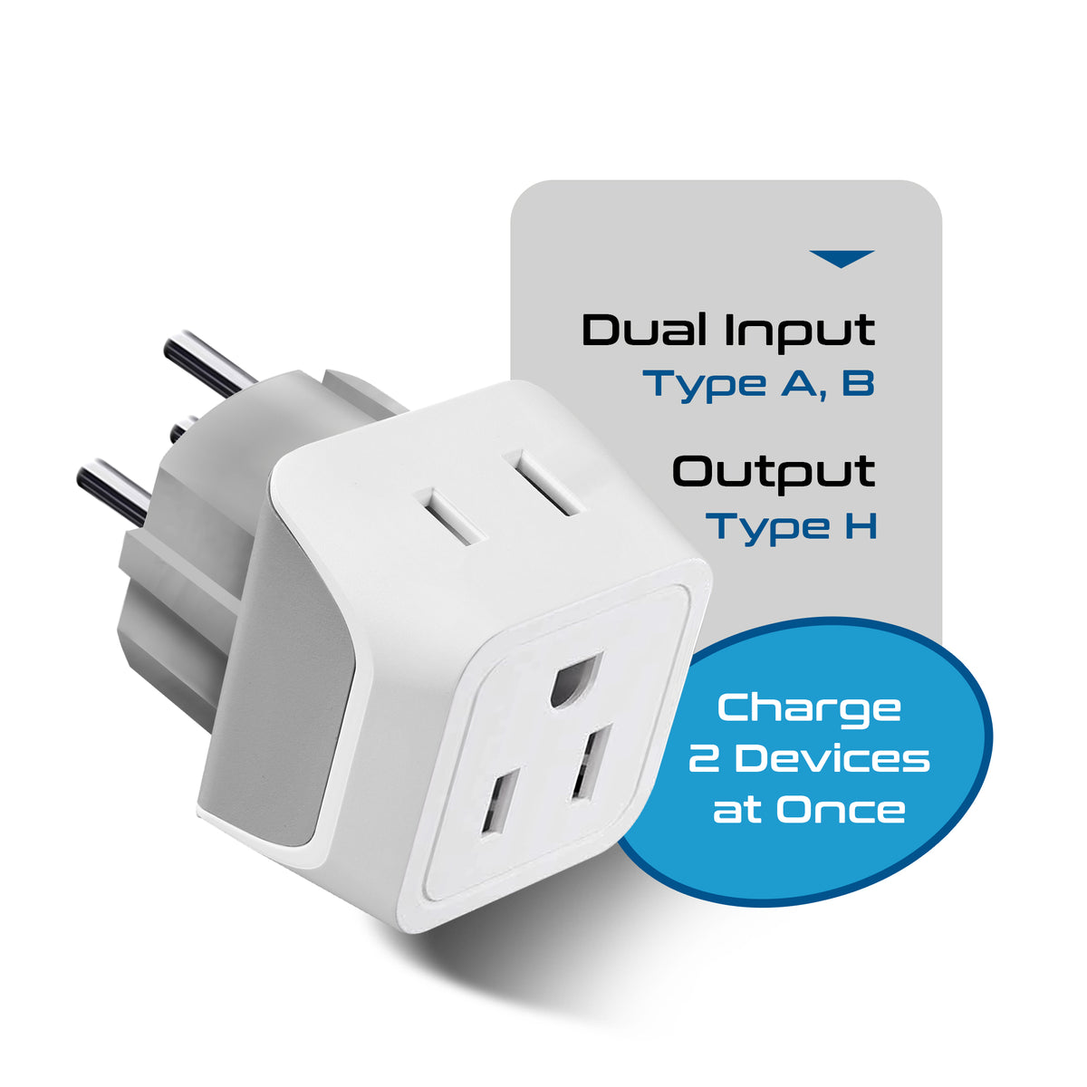 Israeli Plug Adapter Shop Israel plug adapter | Type H adapter by Ceptics with Dual USA Input