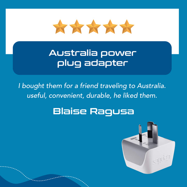 Australia, China Travel Adapter - Type I - Ultra Compact (CT-16, 3 Pack)