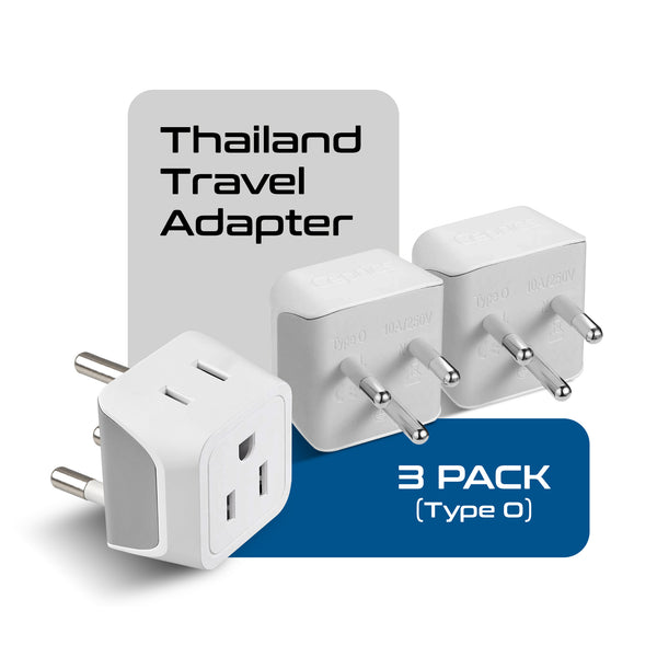 Thailand Travel Adapter - Type O - Ultra Compact (CT-18, 3 Pack)