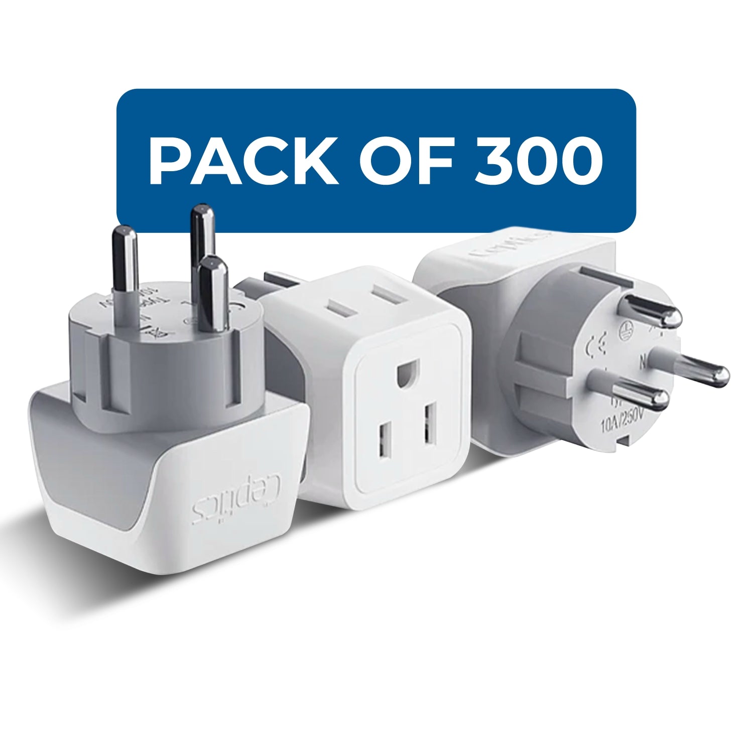 Denmark Travel Adapter - Type K - Ultra Compact (CT-20 ,3 PACK)