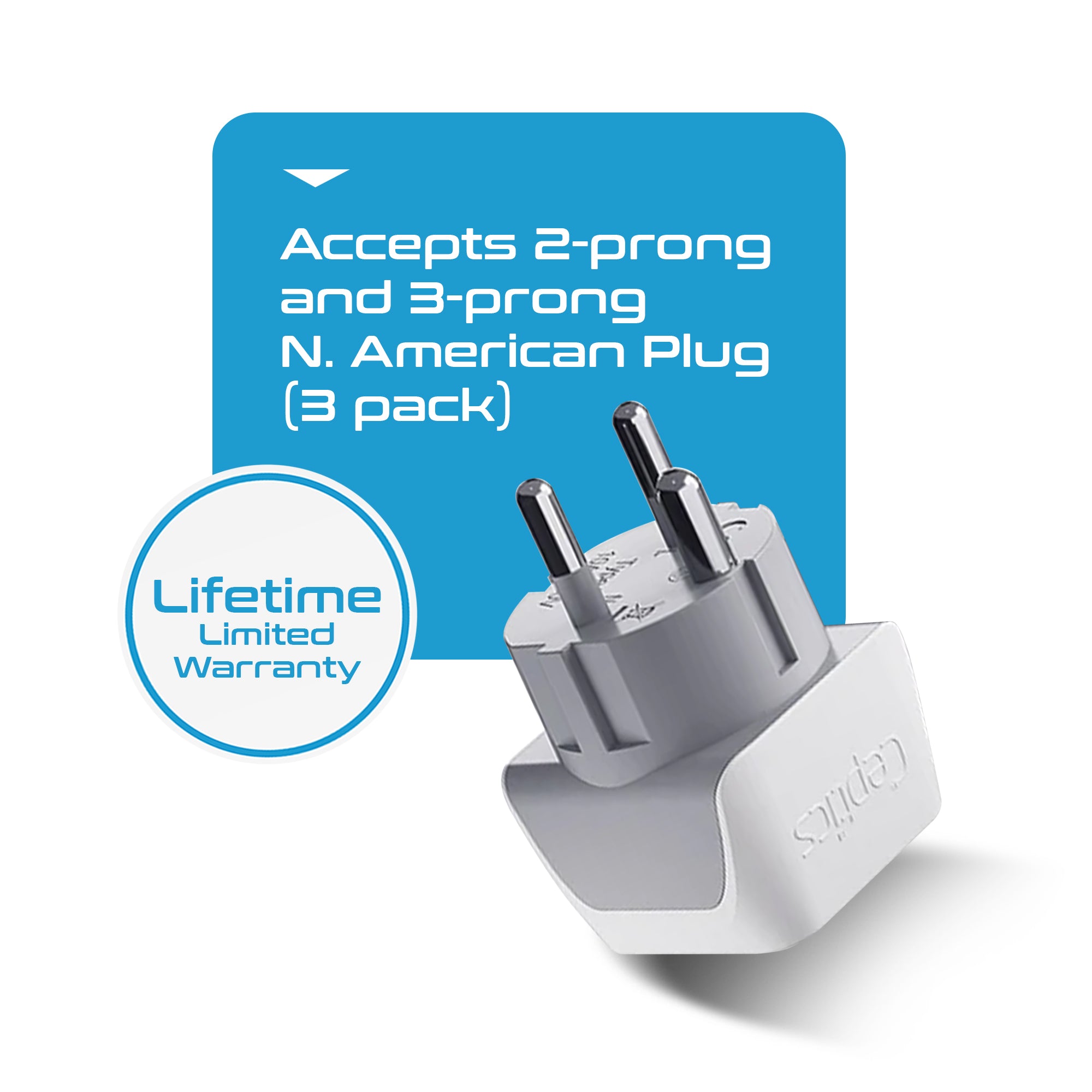 Denmark Travel Adapter - Type K - Ultra Compact (CT-20 ,3 PACK)