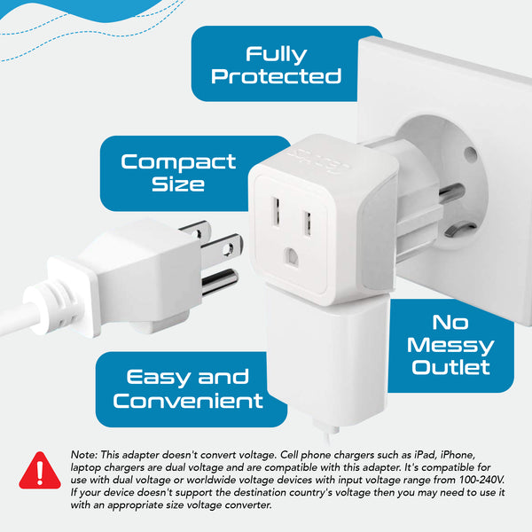 European Travel Adapter Set - Type C, E/F, G, L - 4pcs (CT-EU-4SET)