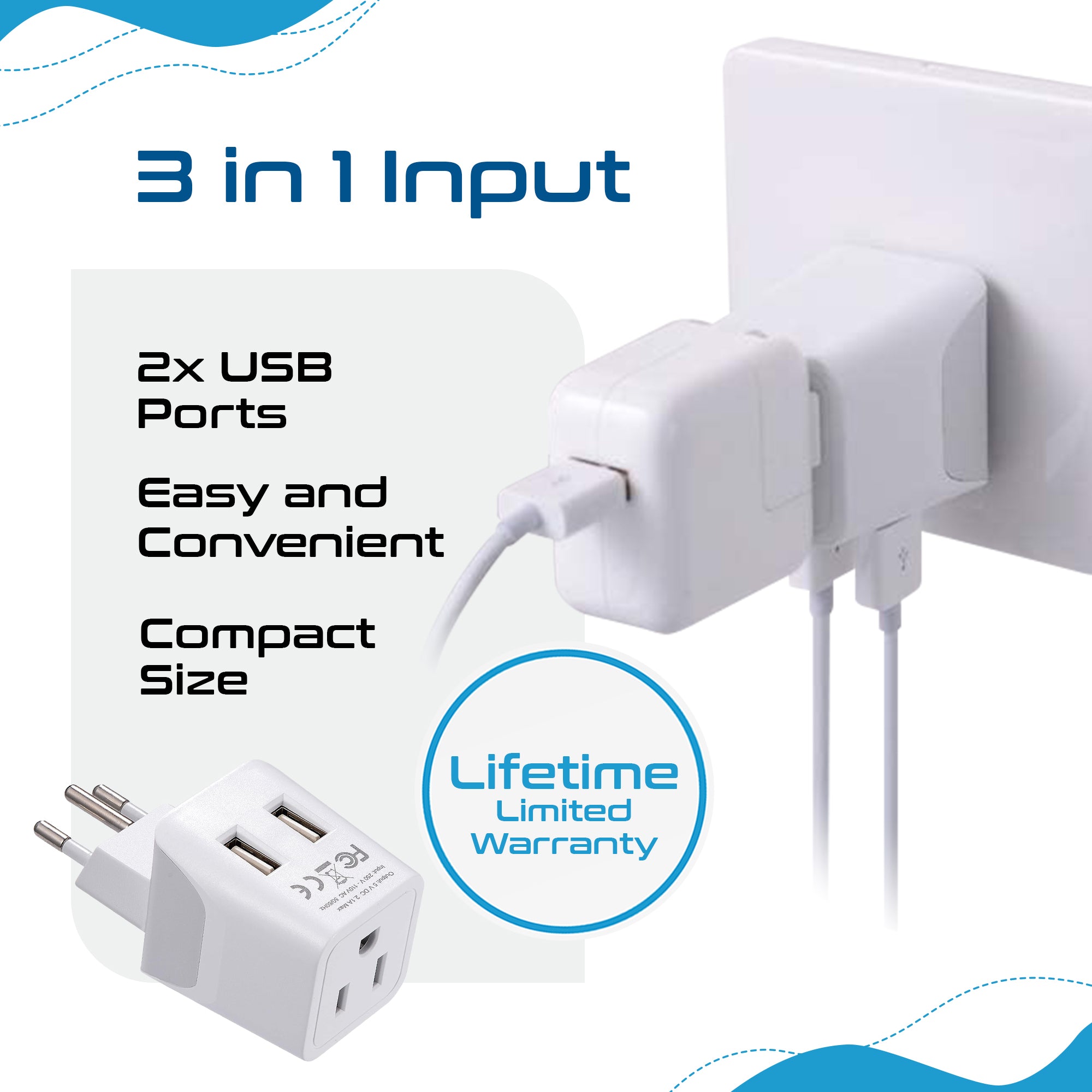 Switzerland Travel Adapter - Type J - Dual USB (CTU-11A)