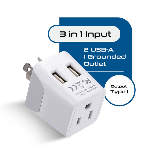 Usb Input Adapter Shop Australian Plug Adapter | Dual USB Input | Ceptics