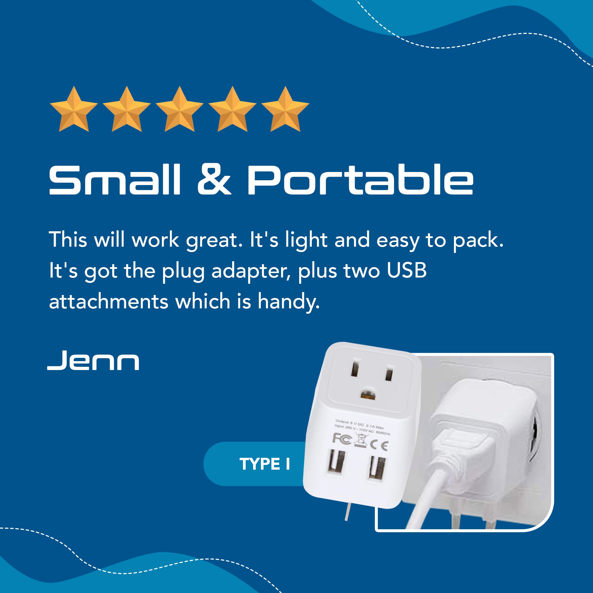 Australia, China Travel Adapter Plug with Dual USB - Type I - 2 Pack (CTU-16)