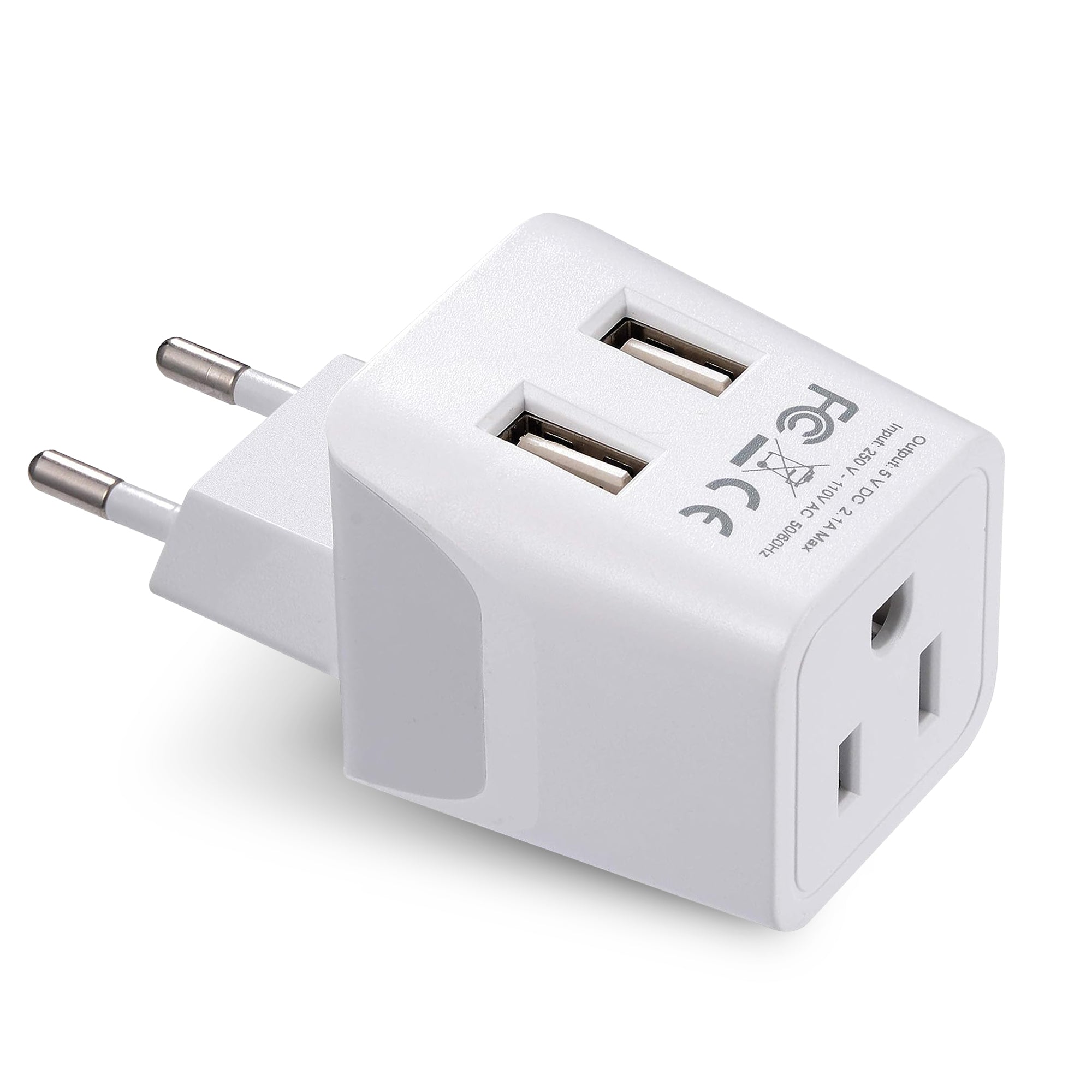 Shop European Plug Adapter, Dual USB Type C