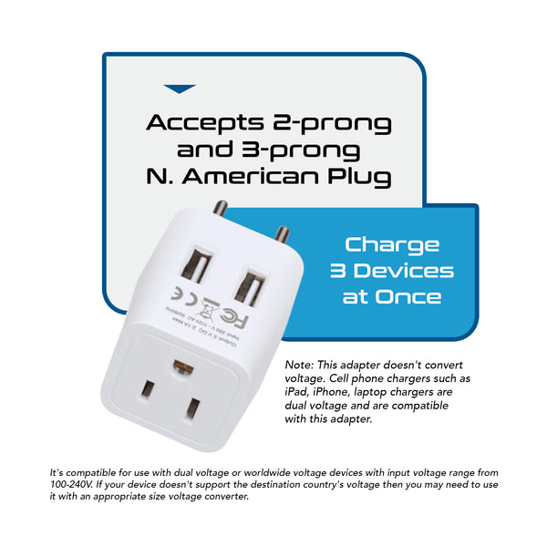 European Travel Adapter - Type C - Dual USB (CTU-9C)