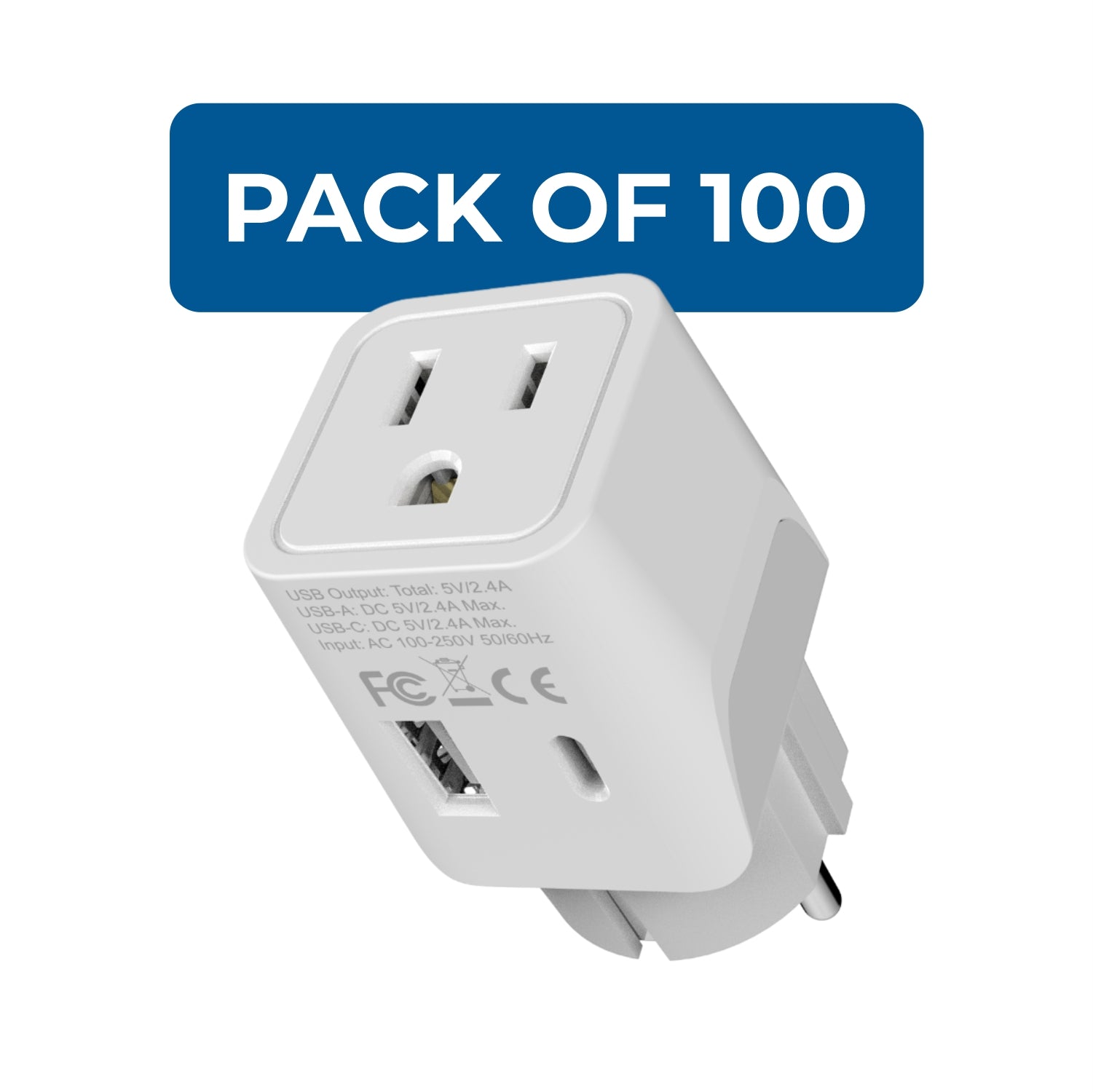 Europe (Schuko) Travel Adapter - Type E/F - USB A + USB C (CTU-9)