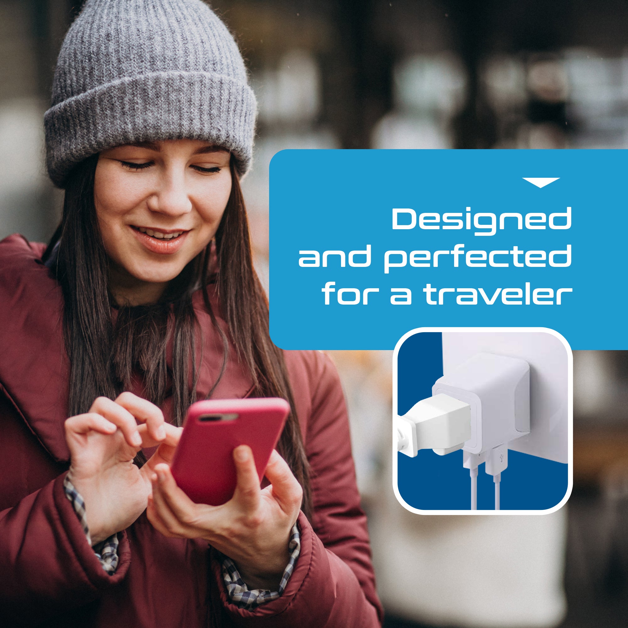 Europe Travel Adapter Plug Combo - Type C, E/F | Dual USB – European Combo (CTU-9-9C)