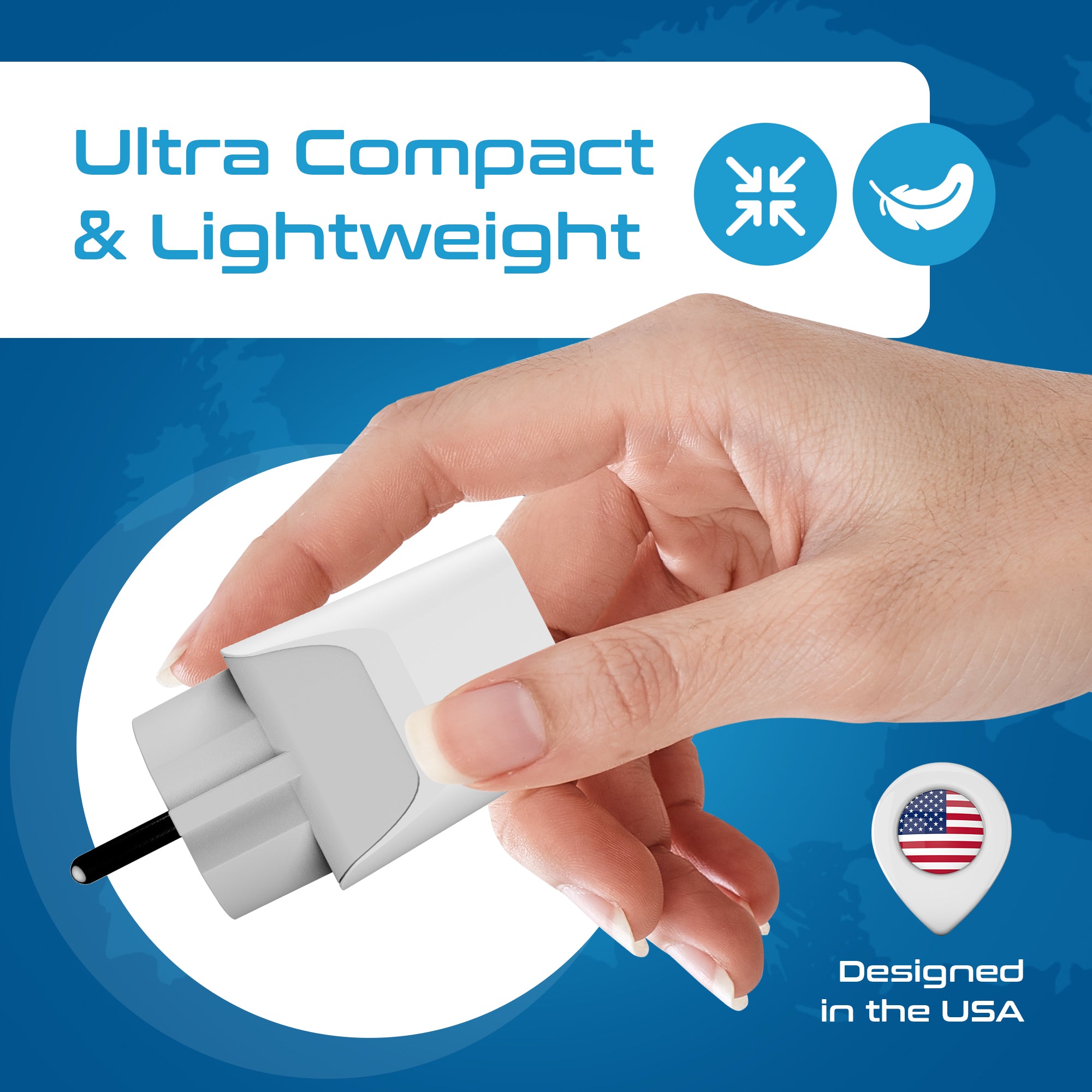 Europe Travel Adapter Plug Combo - Type C, E/F | Dual USB – European Combo (CTU-9-9C)