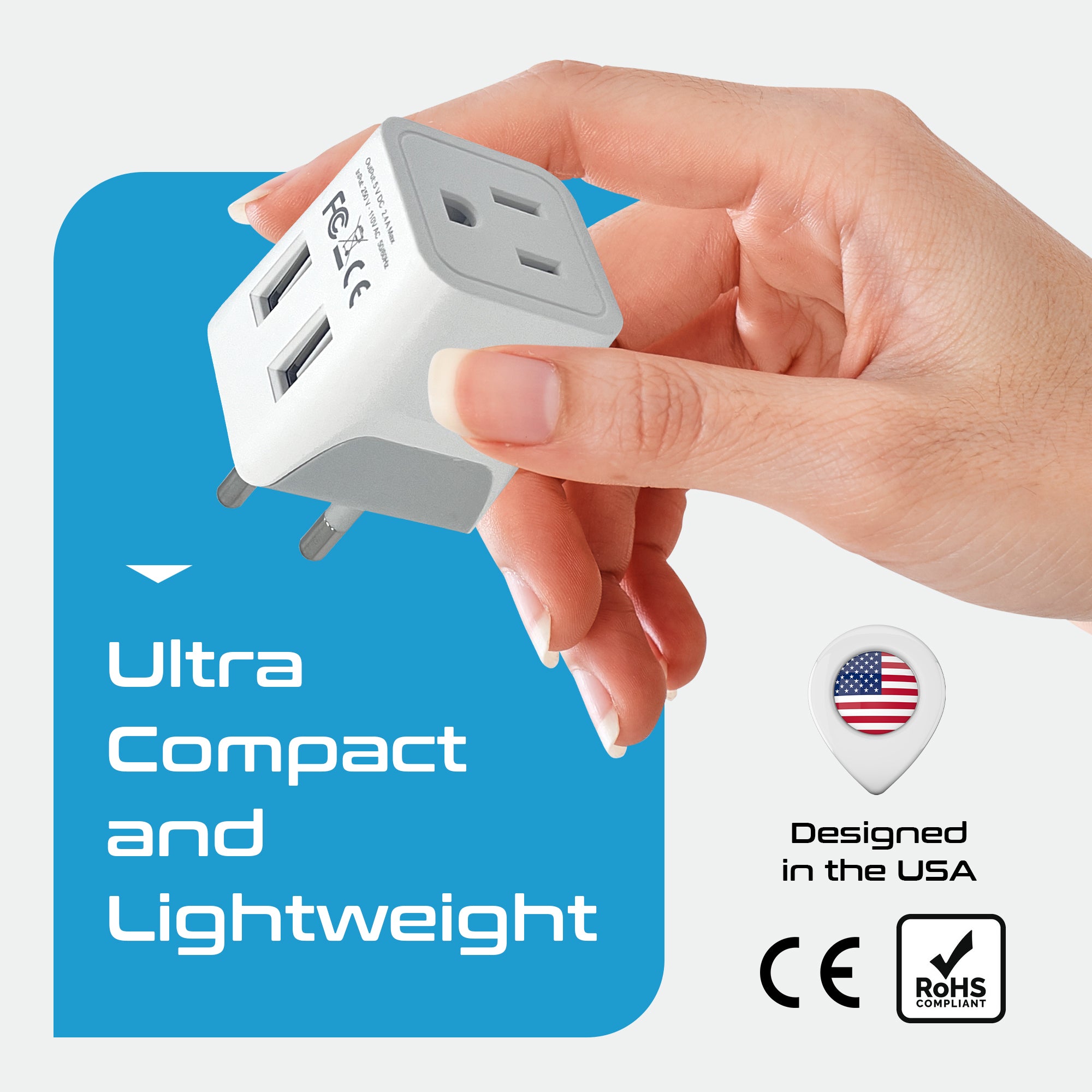 Thailand Travel Adapter - Type O - Dual USB (CTU-18)