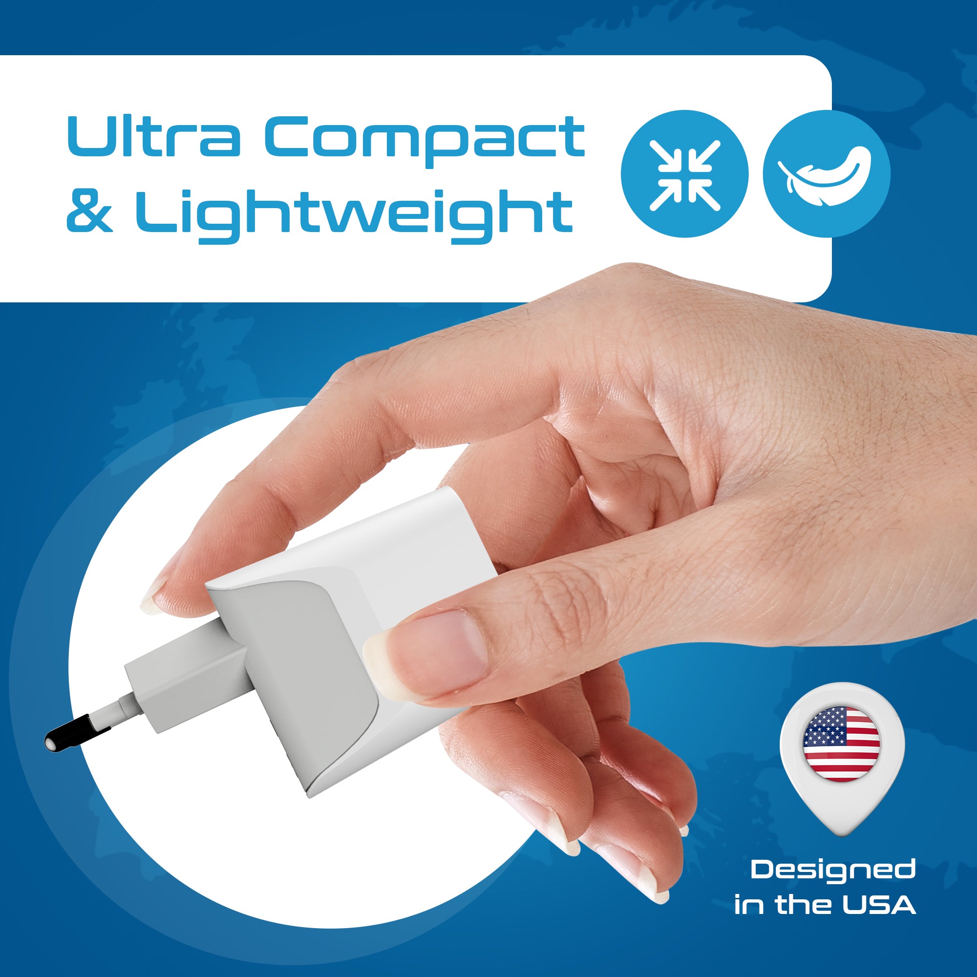 European, Egypt Travel Adapter Plug with USB-A + USB-C - Type C - 2 Pack (CTU-9C)