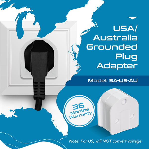 South Africa to USA/Australia - Type A, I - Travel Plug Adapter - Non-Grounded (SA-US-AU)