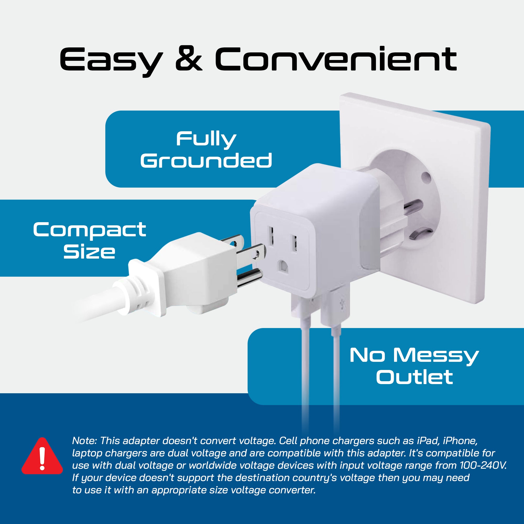 Europe Travel Adapter Plug Combo - Type C, E/F | Dual USB – European Combo (CTU-9-9C)