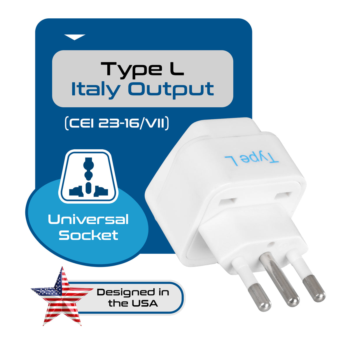Shop Italy Plug Adapter | Type L 250 Volt | Ceptics
