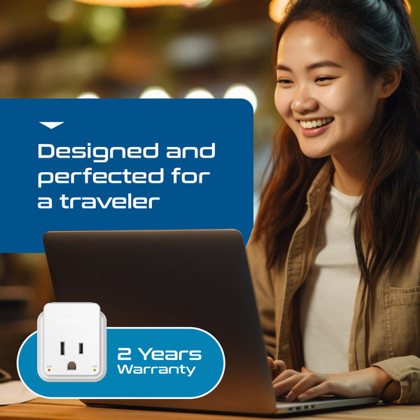 PAK-AU Australia, China, New Zealand Travel Adapter | Type I - USB & USB-C Ports + 2 US Outlets