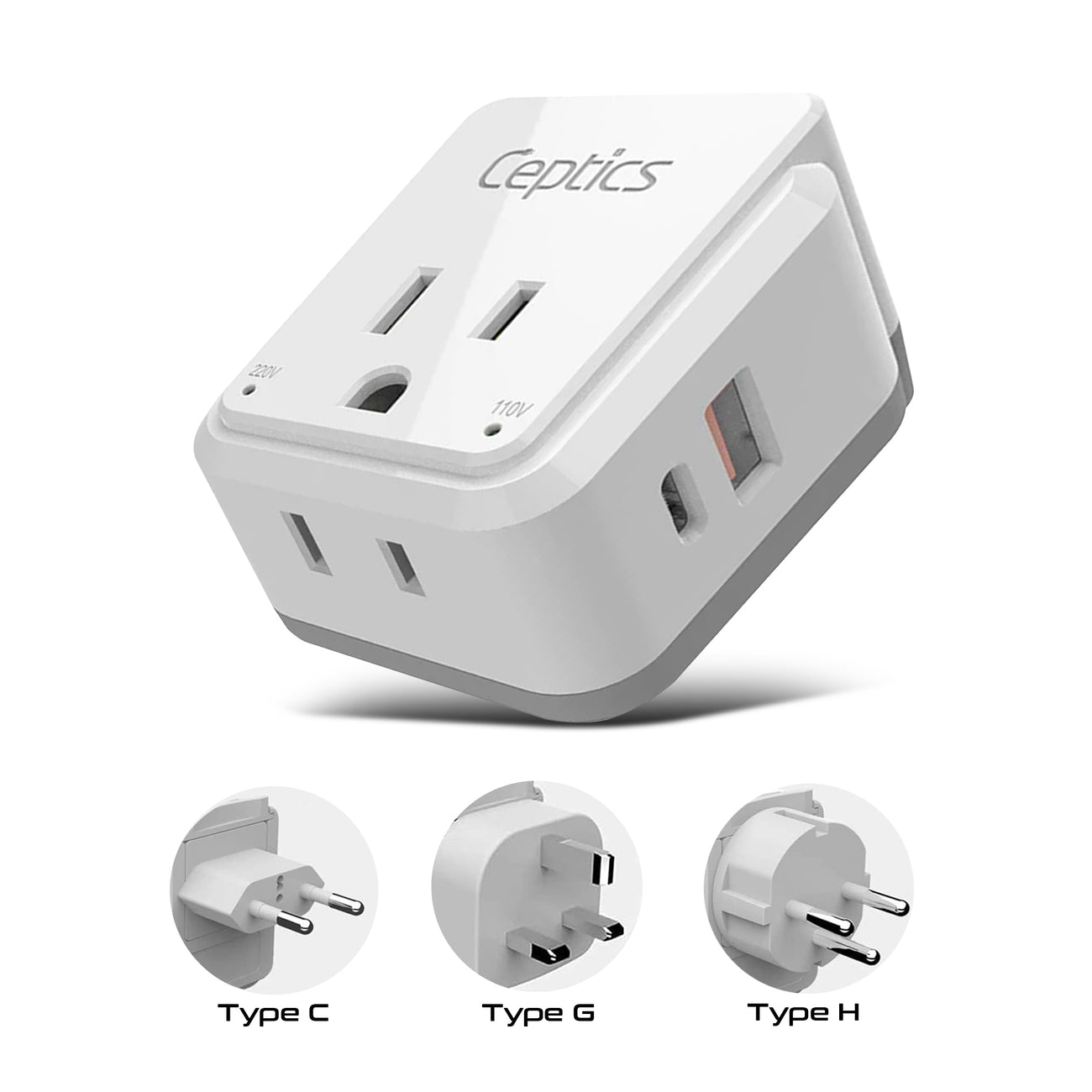 PAK-ME Israel, Jordan, Middle East Travel Adapter Set | Type C, G, H