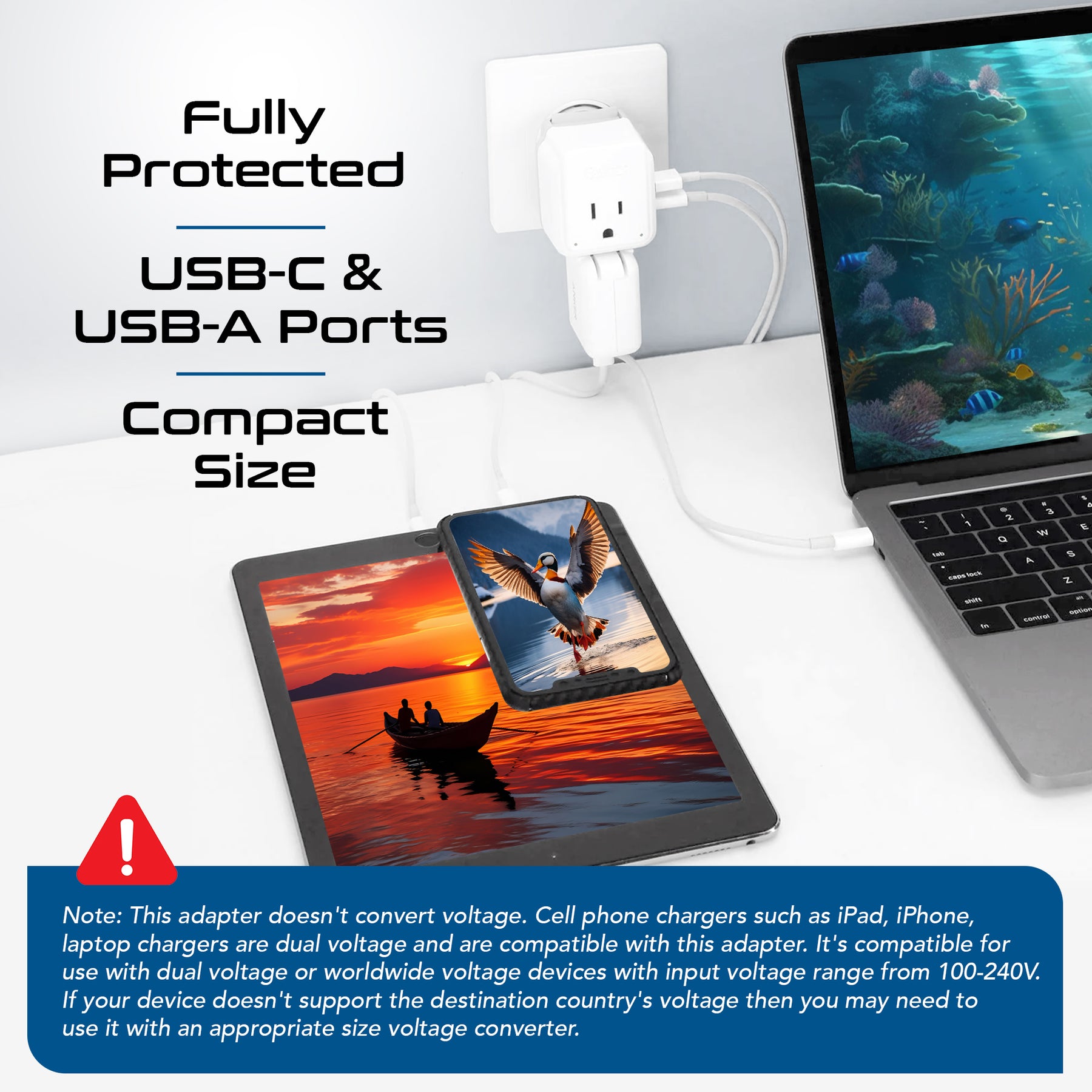 Israel, Jordan, Middle East Travel Adapter Set | Type C, G, H - USB