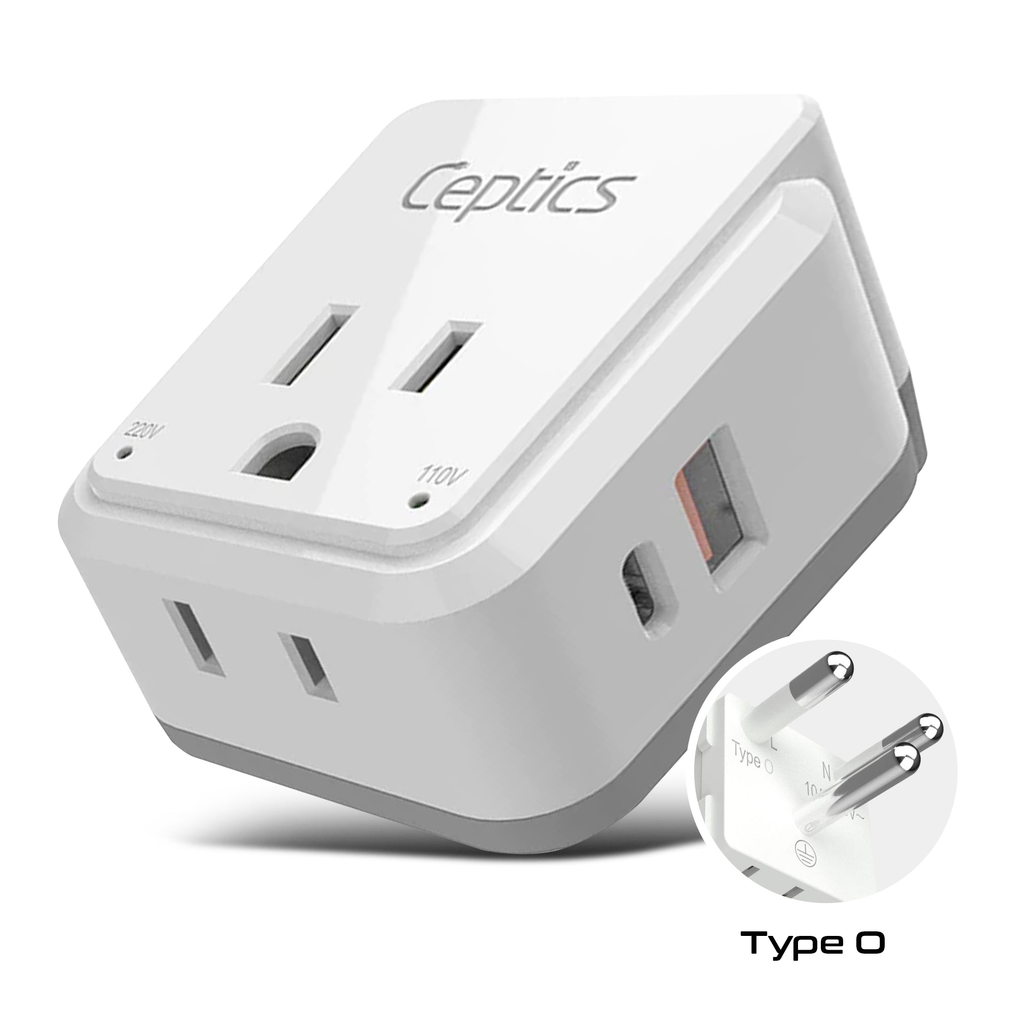 Thailand Travel Plug Adapter Set | Type C, O - 1 USB & 1 USB-C 3.1A + 2 USA Socket (PAK-TH)