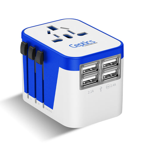 All-In-One International Travel Plug Adapter - 4 USB Ports (UP-9KU)