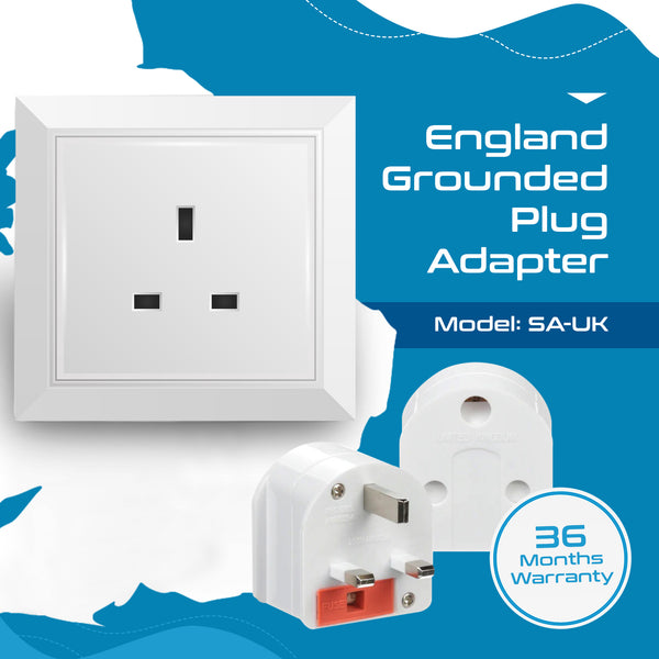 South Africa to UK - Type G - Travel Plug Adapter - Grounded (SA-UK)